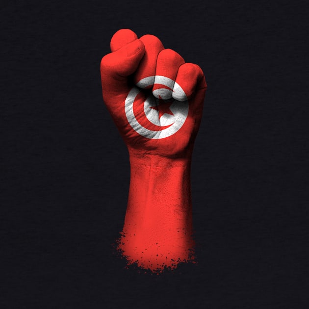 Flag of Tunisia on a Raised Clenched Fist by jeffbartels